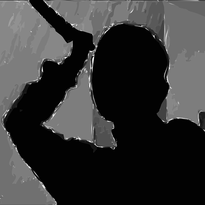Illustration représentant la silhouette d'un individu tenant un couteau